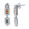 Image 1 : 14KT White Gold 0.85ctw Multi Color Sapphire and Diamond Earrings