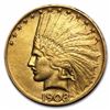 1908-D $10 Indian Head Eagle Gold Coin No Motto Cleaned