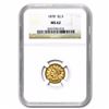 Image 1 : 1878 $2 1/2 Liberty Head Quarter Eagle Gold Coin NGC MS62