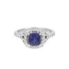 14KT White Gold 1.49ct GIA Cert Violet Sapphire and Diamond Ring
