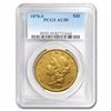 1870-S $20 Liberty Head Double Eagle Gold Coin PCGS AU50
