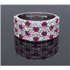 Image 1 : 14KT White Gold 1.60ctw Ruby and Diamond Ring