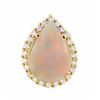 14KT Yellow Gold 7.25ct Opal and Diamond Ring