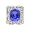 18KT White Gold 12.14ct Tanzanite and Diamond Ring