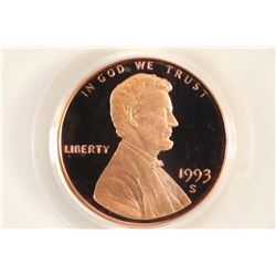 1993-S LINCOLN CENT PCGS PR69RD DCAM