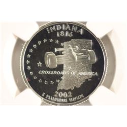 2002-S SILVER INDIANA QUARTER NGC PF69 ULTRA CAMEO