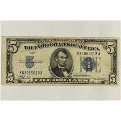 1934-A $5 SILVER CERTIFICATE BLUE SEAL