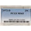 Image 3 : 1972-D WASHINGTON QUARTER PCGS MS65