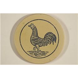 VINTAGE POKER CHIP BEIGE WITH DARK BLUE ENGRAVED