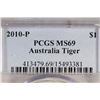 Image 3 : 2010-P AUSTRALIA SILVER DOLLAR TIGER PCGS MS69