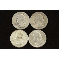 1939,48,54 & 1964 WASHINGTON SILVER QUARTERS