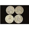 Image 1 : 1939,48,54 & 1964 WASHINGTON SILVER QUARTERS