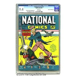National Comics #3 Mile High pedigree (Quality, 1940) CGC NM 9.4 White pages.