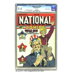 National Comics #19 Mile High pedigree (Quality, 1942) CGC NM 9.4 White pages.