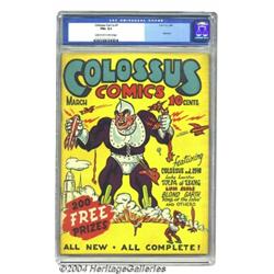 Colossus Comics #1 (Sun Publications, 1940) CGC FN+ 6.5 Light tan to off-white pages.
