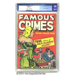 Famous Crimes #1 (Fox Features Syndicate, 1948) CGC NM 9.4 Cream to off-white pages.
