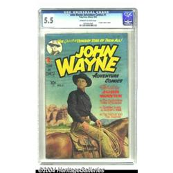 John Wayne Adventure Comics #1 (Toby Publishing, 1949) CGC FN- 5.5 Off-white to white pages.