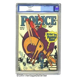 Police Comics #28 (Quality, 1944) CGC VF 8.0 Off-white pages.