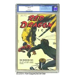 Red Dragon Comics #9 "D" Copy pedigree (Street &amp; Smith, 1944) CGC VF 8.0 Off-white pages.
