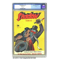 Shadow Comics V3#10 "D" Copy pedigree (Street &amp; Smith, 1944) CGC VF/NM 9.0 Off-white pages.