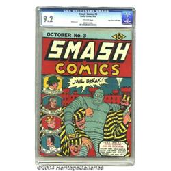 Smash Comics #3 Edgar Church (Mile High) pedigree (Quality, 1939) CGC NM- 9.2 Off-white pages.