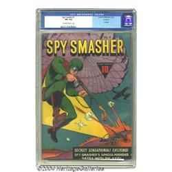 Spy Smasher #11 Rockford pedigree (Fawcett, 1943) CGC VF+ 8.5 Cream to off-white pages.