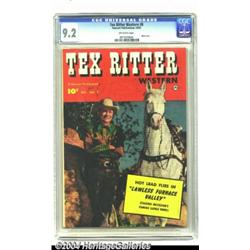 Tex Ritter Western #8 (Fawcett, 1951) CGC NM- 9.2 Off-white pages.