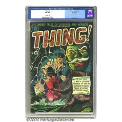 The Thing! #4 Bethlehem pedigree (Charlton, 1952) CGC VF+ 8.5 Off-white pages.