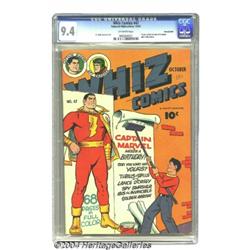 Whiz Comics #47 Pennsylvania pedigree (Fawcett, 1943) CGC NM 9.4 Off-white pages.