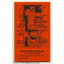 Artists Rights Today! Music Memorabilia Ticket (Bill Graham Presents, 1987).