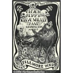 Chuck Berry Music Memorabilia Poster "The Fillmore" (Tea Lautrec Litho, 1968).