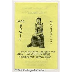 David Bowie Music Memorabilia Handbill (Bill Graham Presents, 1973).