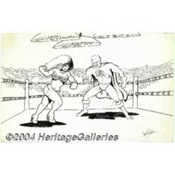 Mark Bode and Larry Welz - Original Illustration "Zara Tungi vs Captain Guts" (Unpublished, 1990)