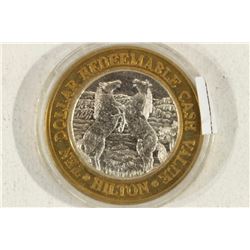CASINO $10 SILVER TOKEN (UNC) RENO HILTON IN