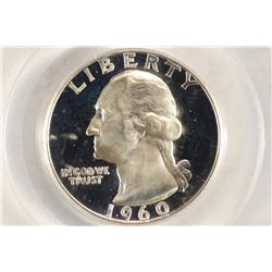 1960 WASHINGTON SILVER QUARTER PCGS PR68 CAM
