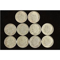 10 ASSORTED SILVER ROOSEVELT DIMES