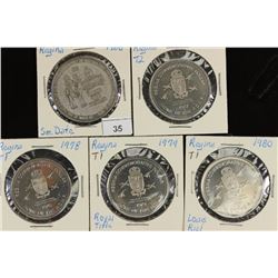 1968,77,78,79 & 80 REGINA CANADA TRADE DOLLARS UNC