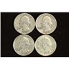 Image 1 : 1947,57-D,59-D & 64-D WASHINGTON SILVER QUARTERS