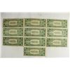 Image 2 : 10 ASSORTED 1935 $1 SILVER CERTIFICATES