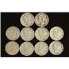 Image 1 : 10 ASSORTED 1940'S MERCURY DIMES