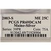 Image 3 : 2003-S SILVER MAINE QUARTER PCGS PR69 DCAM