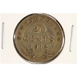 1912 NEWFOUNDLAND SILVER 20 CENTS