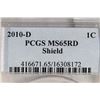 Image 3 : 2010-D SHIELD LINCOLN CENT PCGS MS65RD