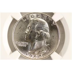 1964-D WASHINGTON SILVER QUARTER NGC MS64