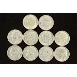 10 ASSORTED SILVER ROOSEVELT DIMES