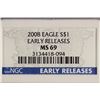 Image 3 : 2008 AMERICAN SILVER EAGLE NGC MS69 EARLY RELEASES