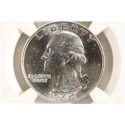 1964-D WASHINGTON SILVER QUARTER NGC MS64