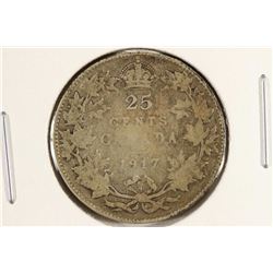 1917 CANADA SILVER 25 CENTS
