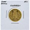 Image 1 : 1871 Great Britain Sovereign Gold Coin