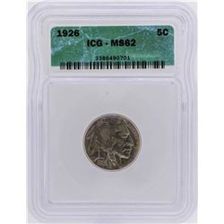 1926 Buffalo Nickel Coin ICG MS62